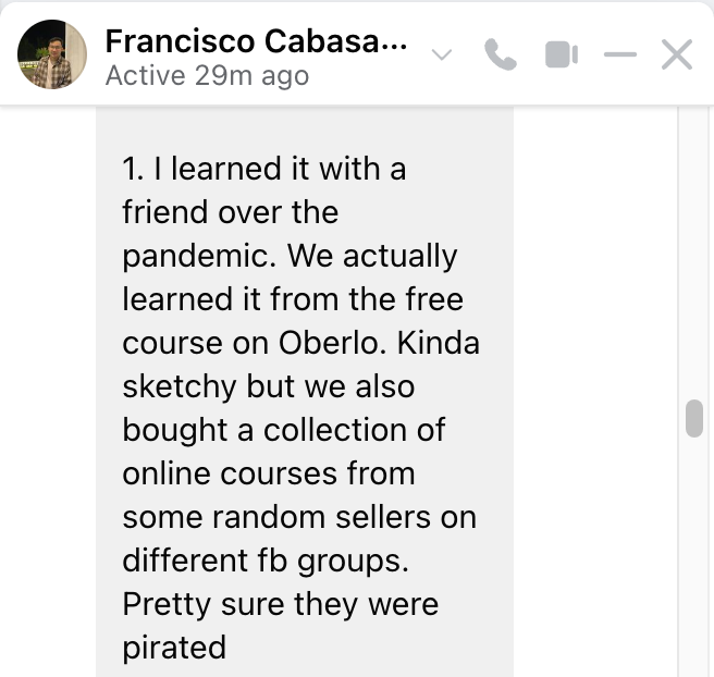 francisco dropshipping ecommerce FB ads